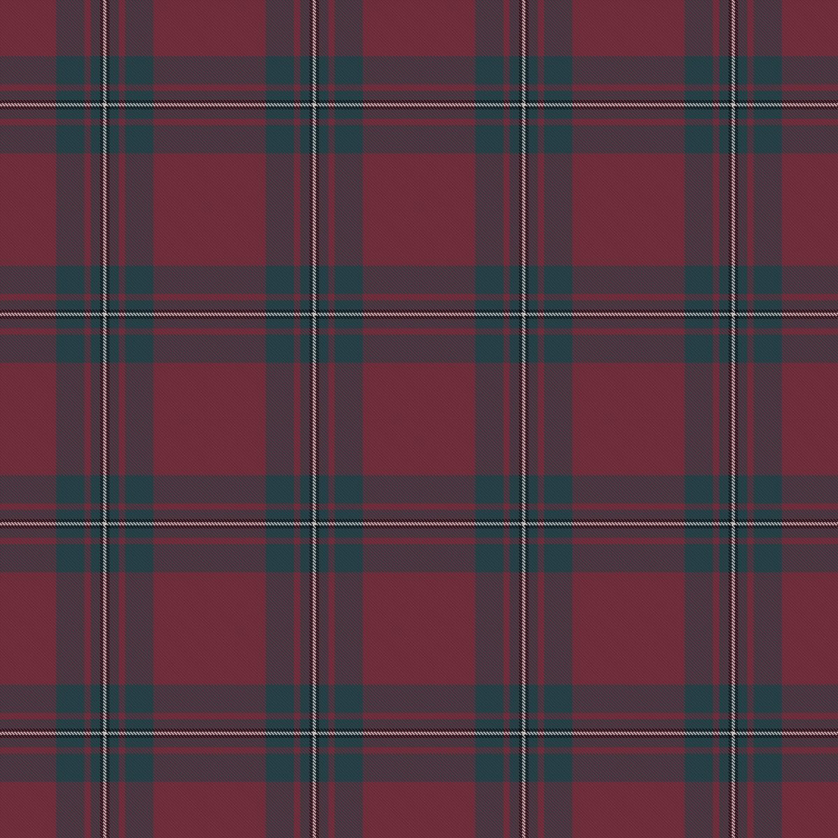 MacGregor hunting sett rendered in dark red and bottle green.