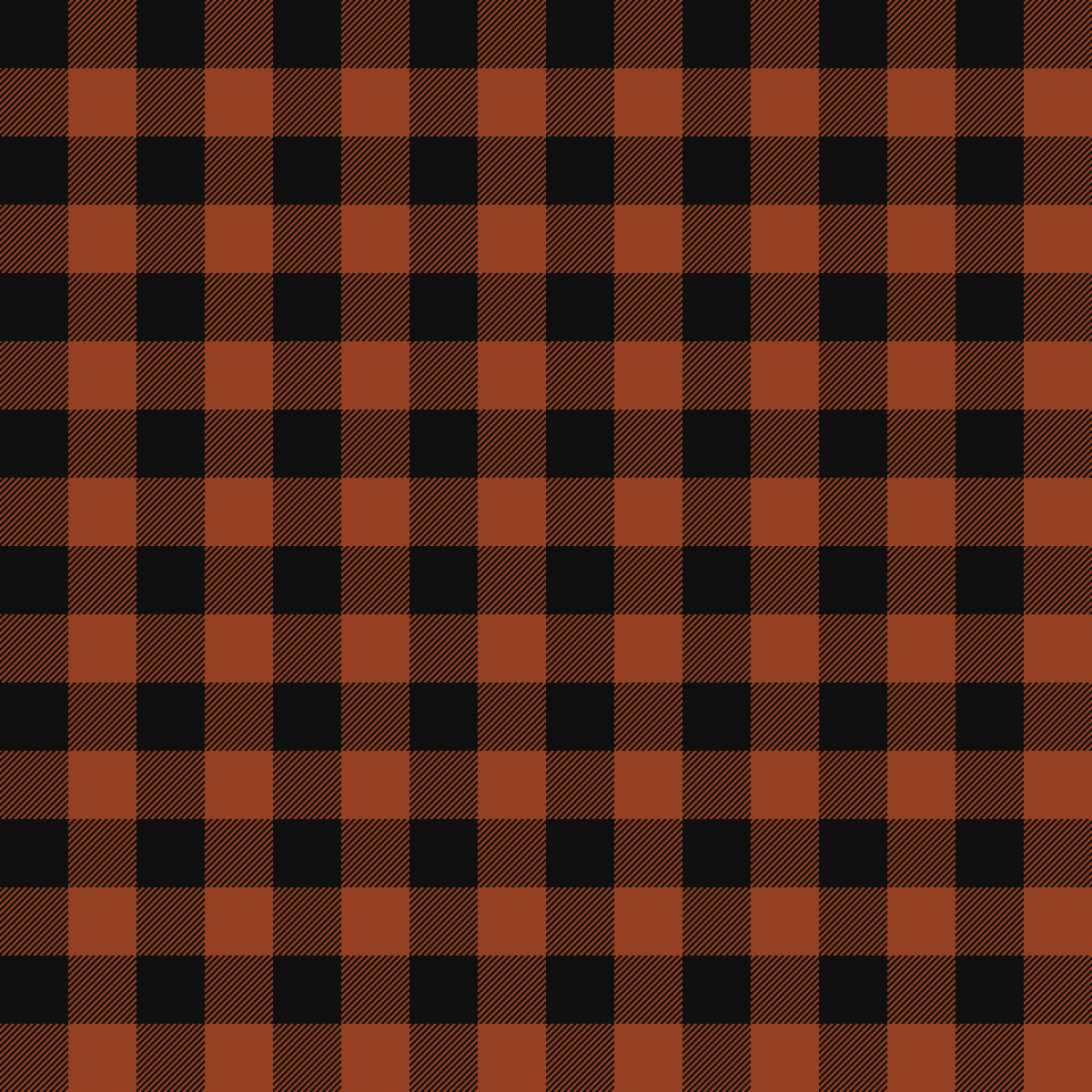 MacGregor Red and Black buffalo check rendered in burnt orange and black.