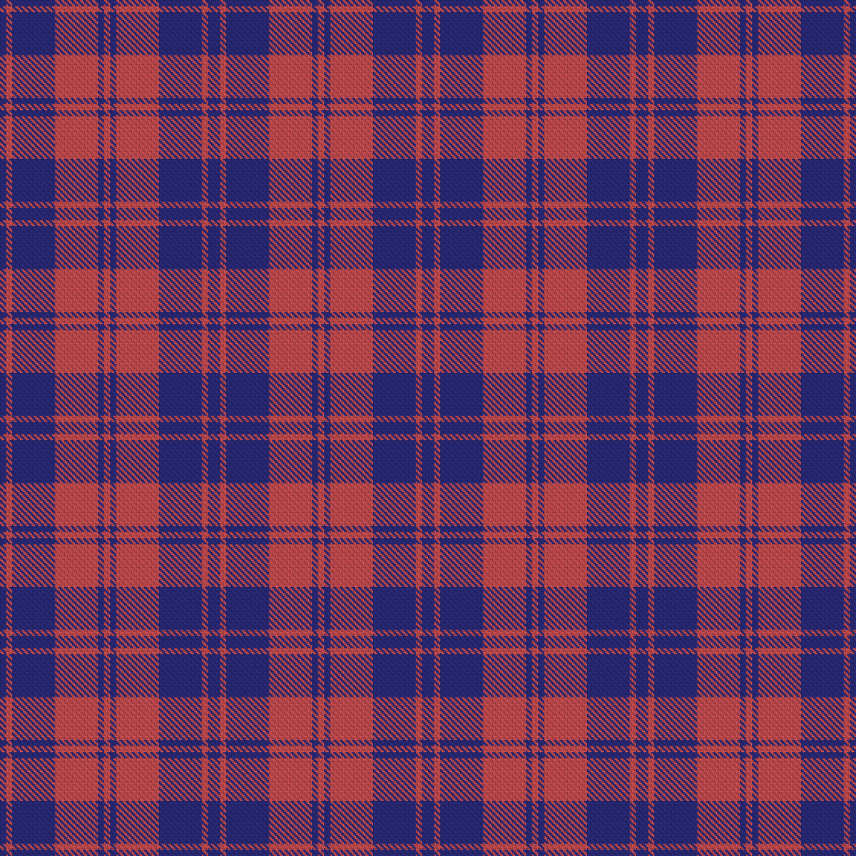 Woven tartan with a checked pattern of dark blue and rose - the MacGregor of Glengyle sett.